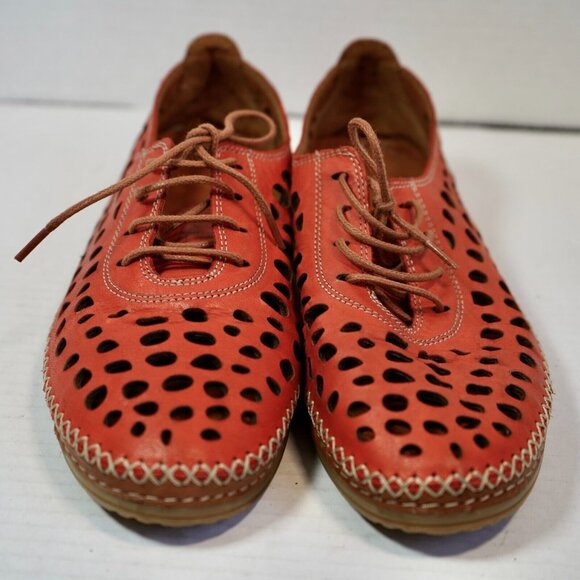 Spring Step Shoes - Spring Step Bernetta Leather Loafer in Red Brown 39M